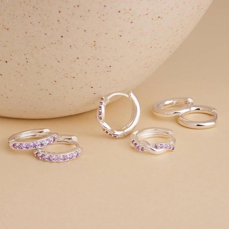 Inerney 14K Gold Plated Huggie Hoop Earrings for Women, Small Sterling Silver Earring Set Hypoallergenic Cartilage Helix Stacks, Mini Dainty Cute Trendy Birthstone Jewelry Gift for Multiple Piercings - Image 5